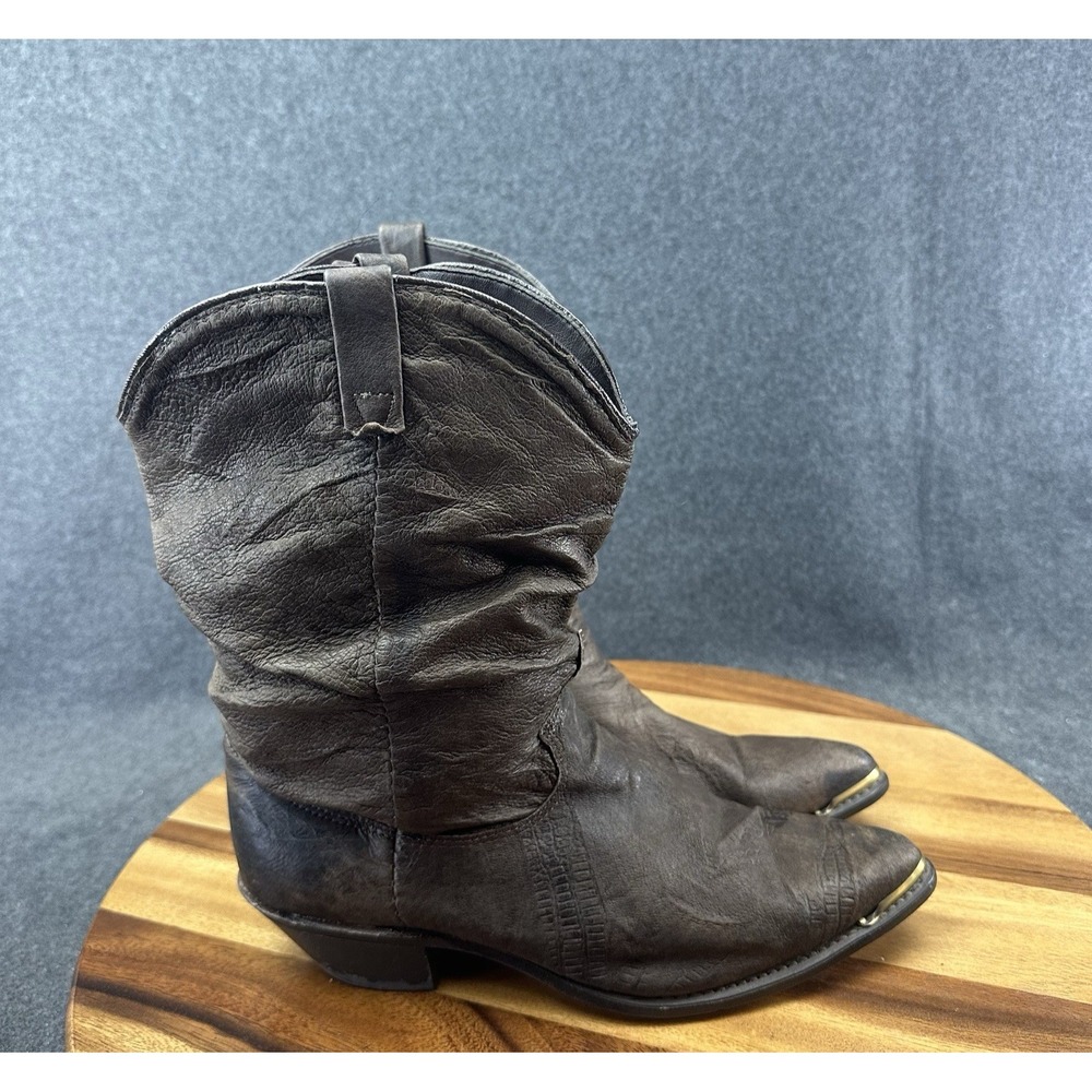 ACME Brown Leather Slouch Cowboy Western Womens Boots Size 8.5M Style 17311